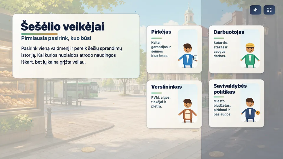 Žaidimo Šešėlio veikėjai pradžios ekrano peržiūra